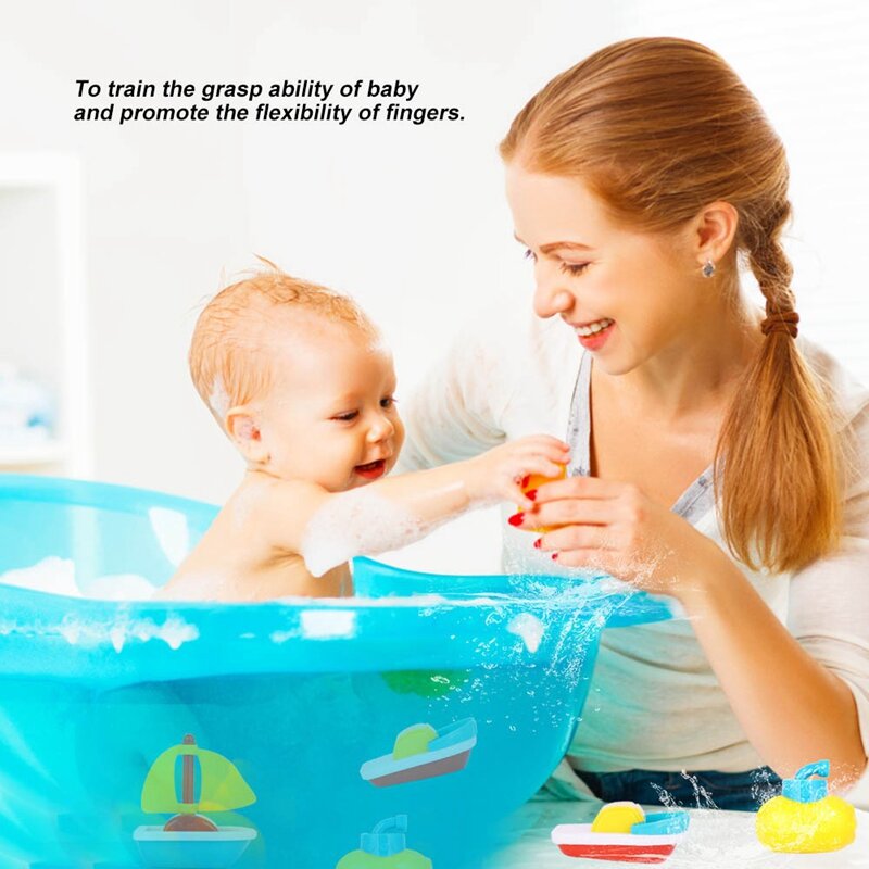 4 Pcs giocattoli da bagno Bathtime Floating Little Boat modello di nave in plastica vasca da bagno giocattoli d'acqua per bambini bambini ragazzi e ragazze