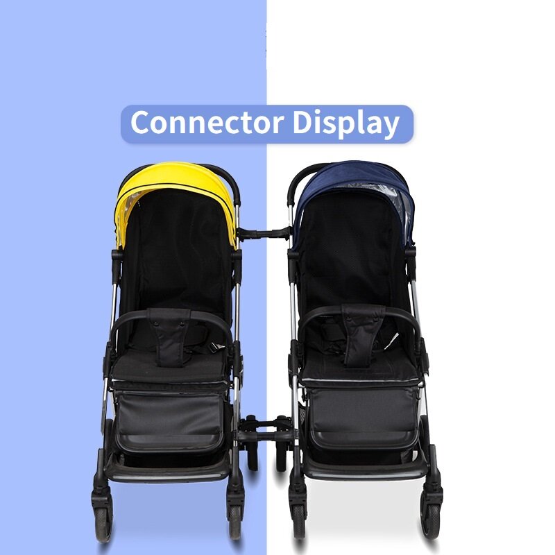 Conector de cochecito de bebé gemelo, articulaciones universales, tripletes, cuadricópteros, correas de seguridad, gancho de seguridad ajustable, 3 uds.