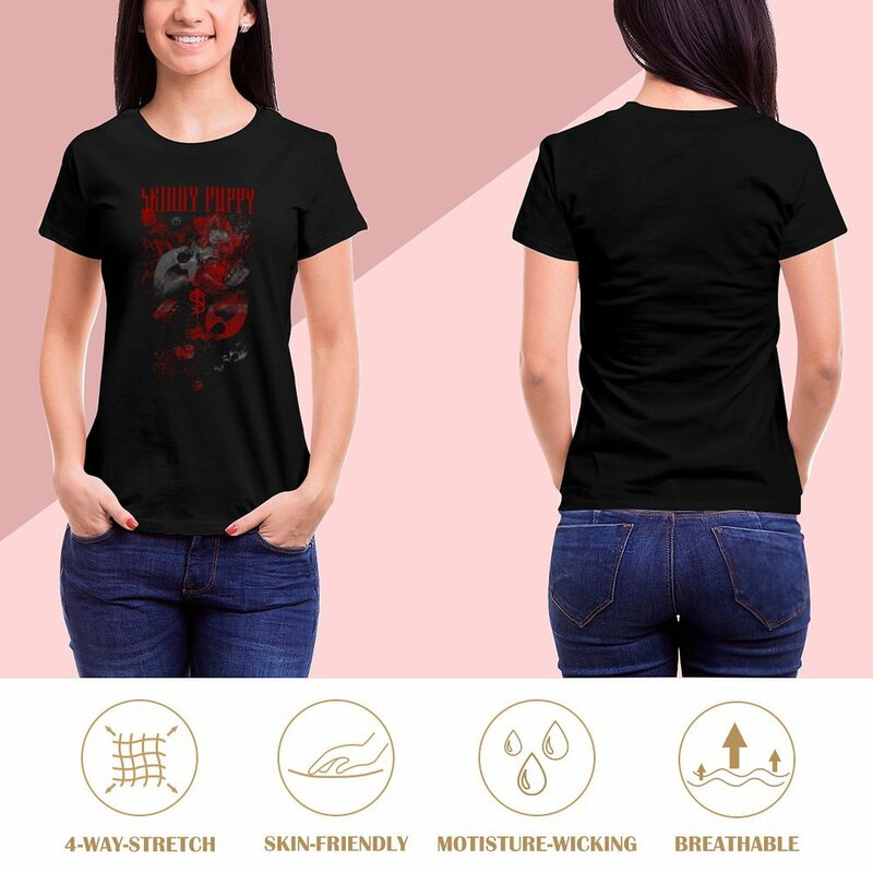 Dünne Welpen T-Shirt Kurzarm T-Shirt weibliche Kleidung einfache T-Shirts für Frauen