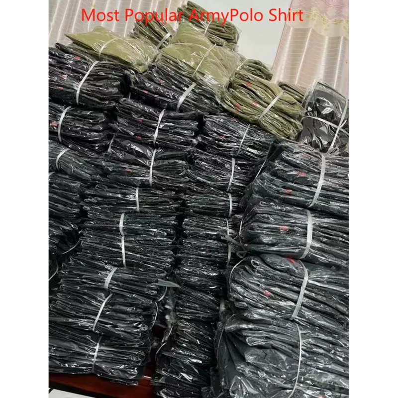 Mannen Quick Dry Geborduurde Polo Shirts Zomer Custom Plus Size Militaire Kleding Tactische Plain Turn-Down Leger T-shirts