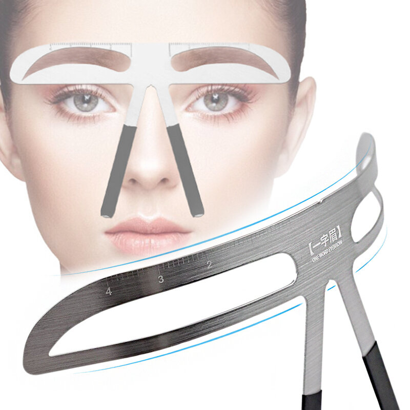 DIY-眉毛タトゥーテンプレート,調整可能な測定,眉メイクツール