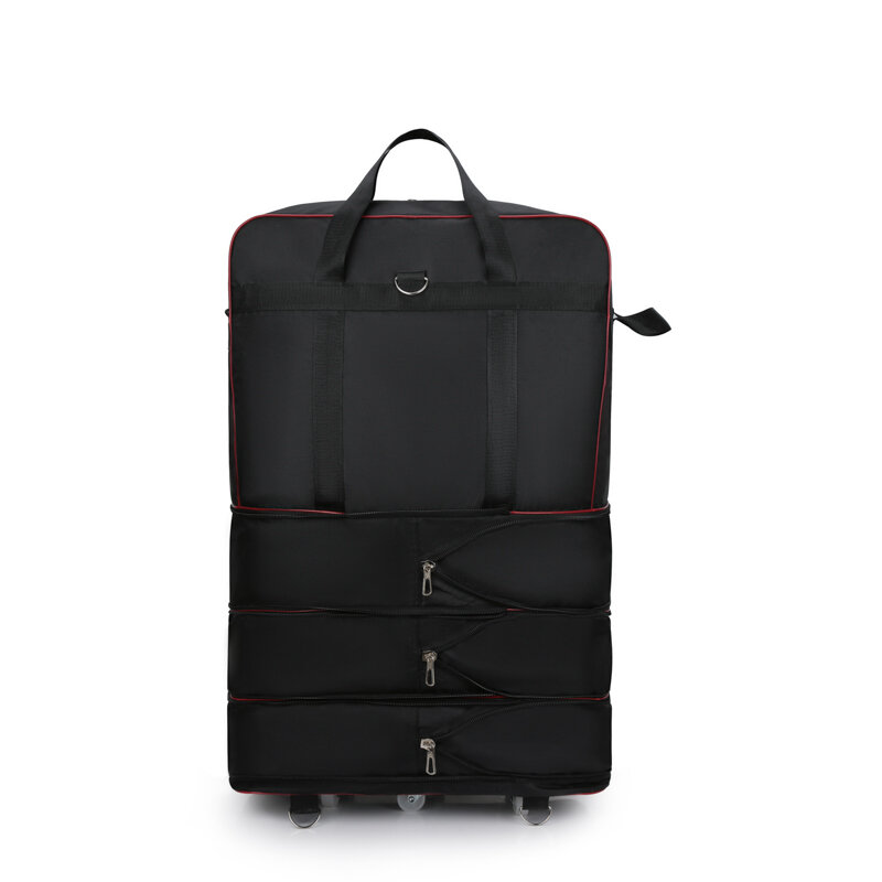 Bolsa de maleta expandible de gran capacidad, bolsa de equipaje rodante plegable portátil con 5 ruedas multidireccionales para viajes de negocios