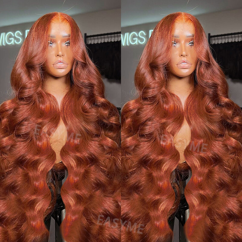 Rudo brązowy koronkowe z przodu ludzkie włosy peruki Body Wave 13x6 HD koronkowa peruka czołowa ciemno czerwony brązowa 13x4 koronkowa peruka na przód dla czarnych kobiet