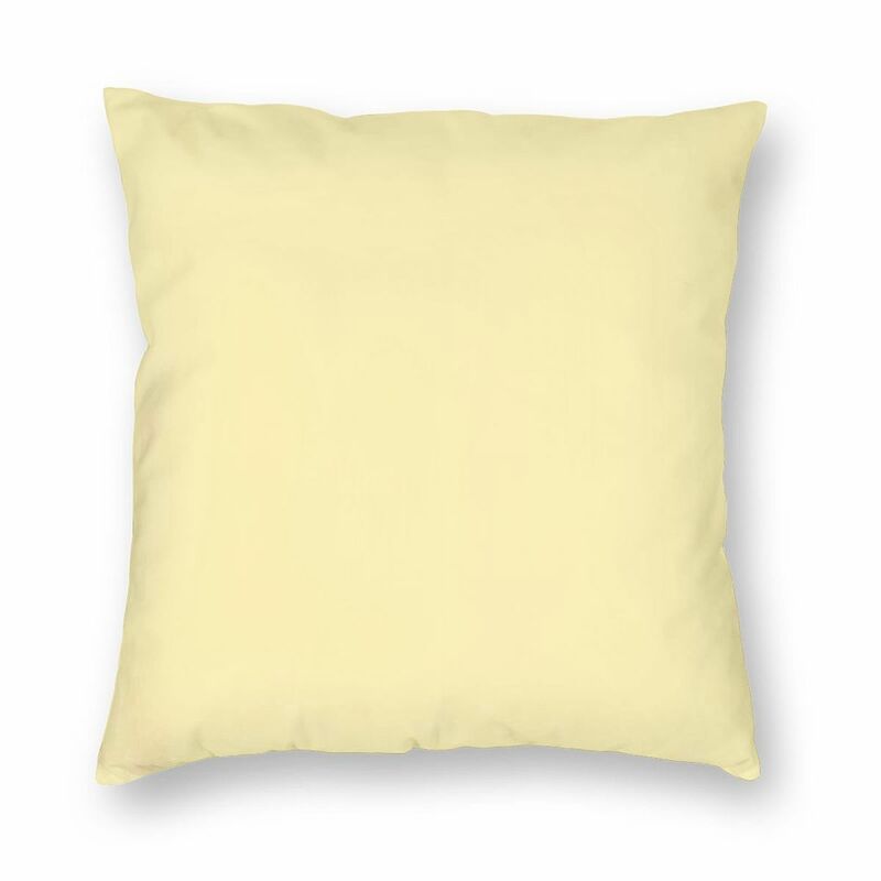 Plain Solid Pale Sunny Yellow Square Pillowcase Polyester Linen Velvet Pattern Zip Throw Pillow Case Home Cushion Cover 45x45
