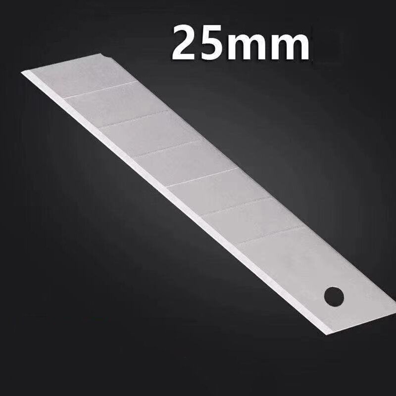 Cuchillo retráctil de acero inoxidable SK5, caja de 10 piezas/1 caja de 25mm, negro y plateado, cortador de bolsillo, venta al por mayor
