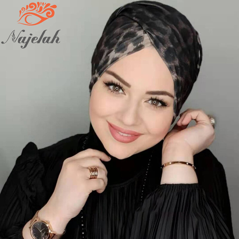 Islamski czarny biały modalne hidżab Abaya Hijabs dla kobiety Abayas szal z dzianiny sukienka muzułmańska kobiety turbany jedwabiu Turban głowy Undercap