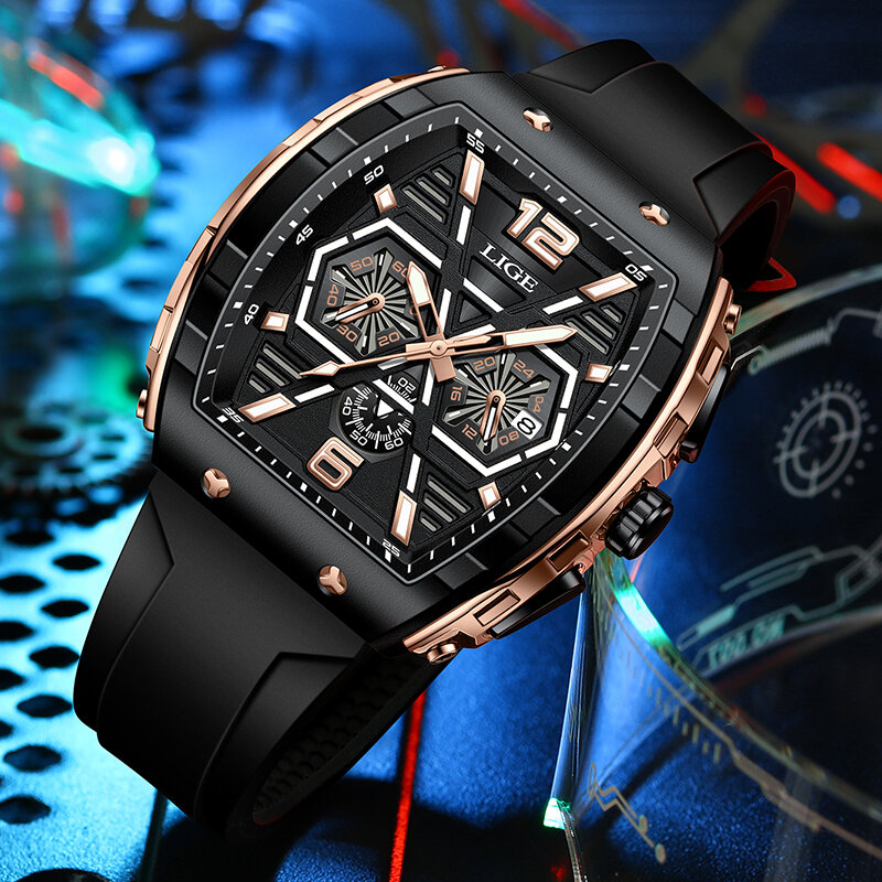 LIGE Top Brand Men's Watches Classic Roman Scale Dial Luxury Wrist Watch for Man Original Quartz Waterproof Luminous Male reloj