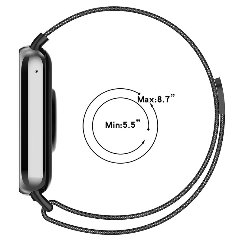 Milanese Loop Strap para Xiaomi Redmi Watch 4, pulseira de aço inoxidável, pulseira para Mi Band 8 Pro, acessórios de banda