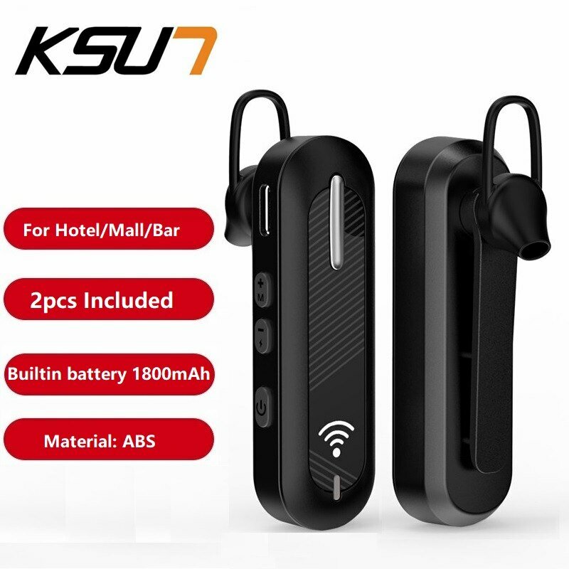 KSUT-Mini walkie-talkie V28 con gancho para la oreja, 2 piezas, incluye tipo C, carga rápida, transceptor UHF, conjunto inalámbrico para Bar, Radio de Hotel