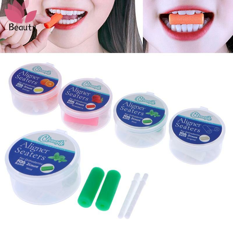 Dental Ortodoncia Dentes Clareamento com Caixa, Alinhador de Dentes, Chewios Alinhadores Bandeja Suportes para Paciente, 2Pcs