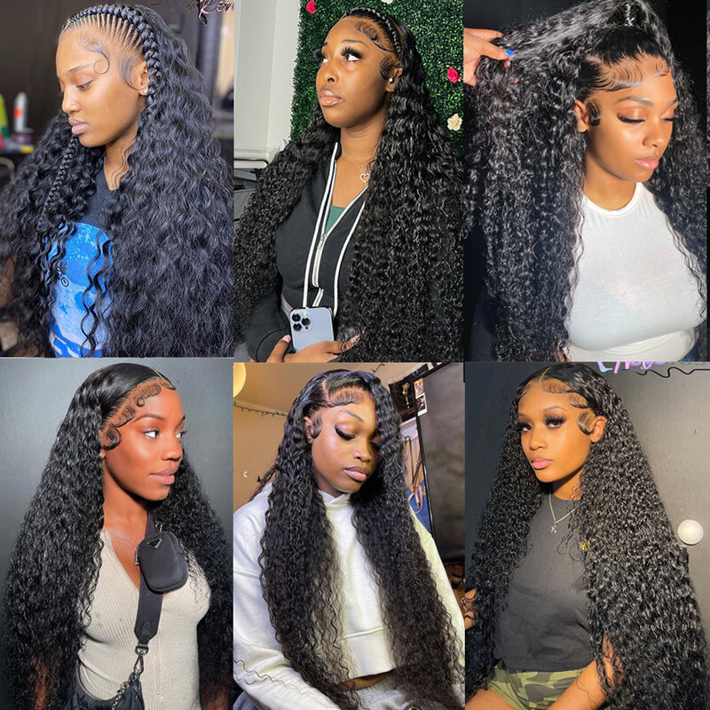 13x6 Hd Lace Frontal Wig Deep Wave 250 Density Curly Human Hair Glueless Preplucked Water Wave Front Wigs For Women Brazilian