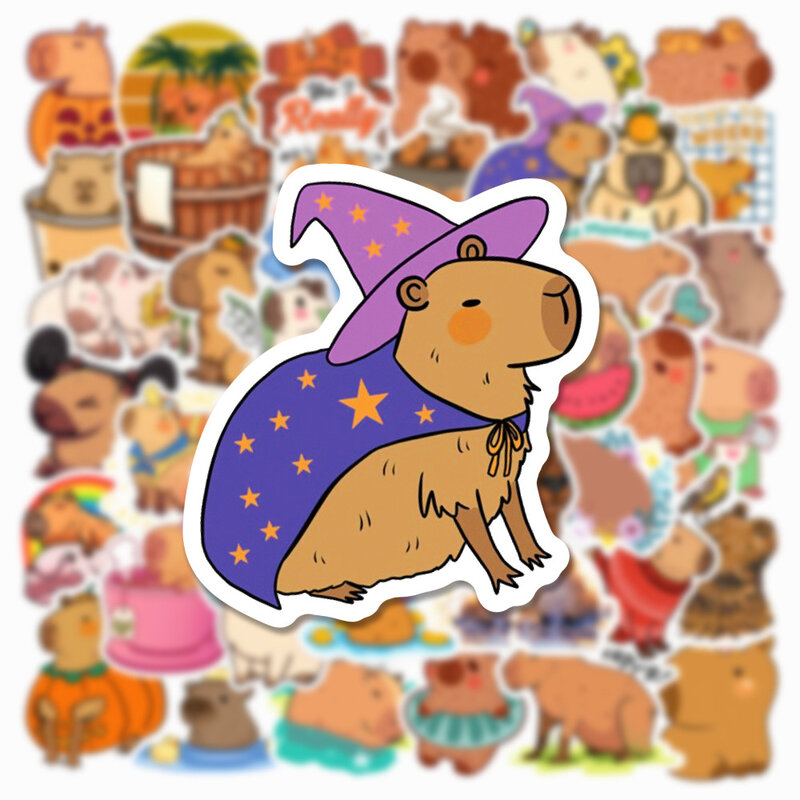 Capybara Graffiti adesivos dos desenhos animados, decoração estética, DIY, laptop, geladeira, notebook, papelaria, brinquedos infantis, bonito, 10 pcs, 30 pcs, 50pcs