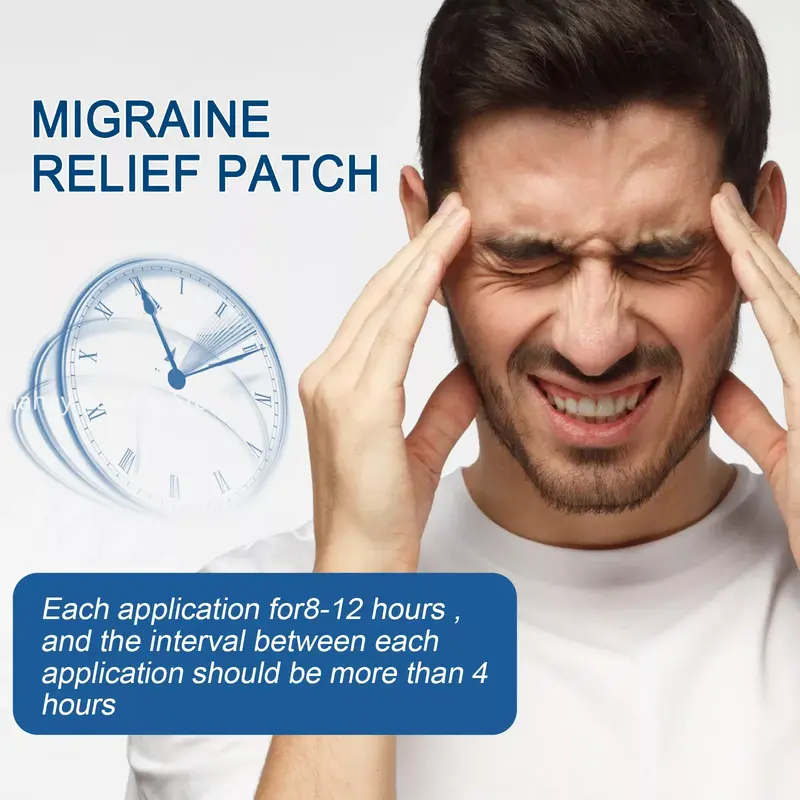 Migraine Relief Patch Headache Sickness Dizziness Treatment Anti Stress Help Sleeping Brain Relax Nerve Soothing Sticker 12pcs