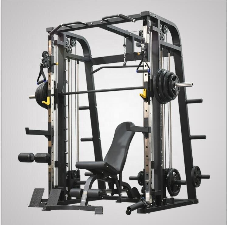 Equipamento detalhado do Gym da aptidão do treinamento do uso home, máquina de Smith, cremalheira do agachamento, Multi-Funcional