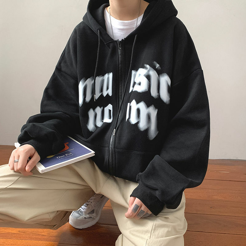 Harajuku Pullover Hoodie Heren Hiphop Sweatshirt Met Capuchon Streetwear Winter Herfst Zwarte Capuchon Met Rits