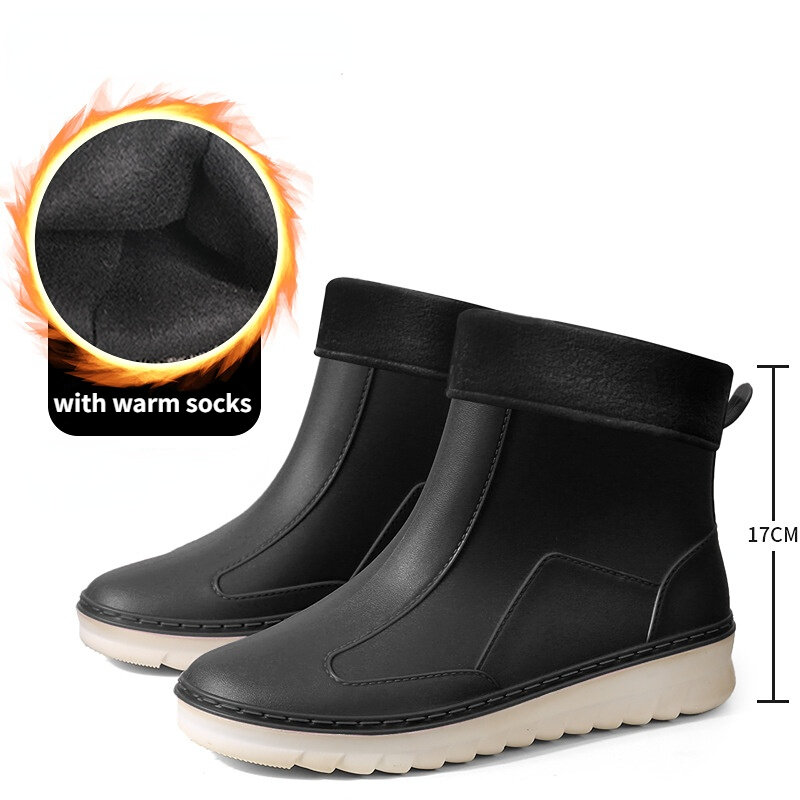 ใหม่แฟชั่นสำหรับผู้หญิงข้อเท้ารองเท้าบูทหน้าฝนกันน้ำ Rainboots PVC Non-Slip Wellies รองเท้าสวนรองเท้าทำงาน