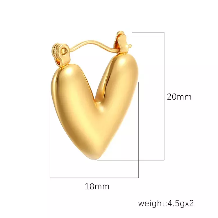 Brincos de argola de aço inoxidável para mulheres, alta qualidade, cor dourada, meninas jóias de orelha, festa de casamento, 316L
