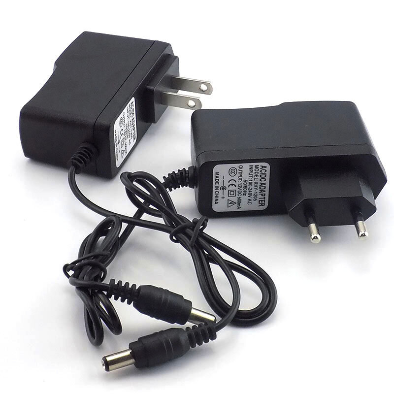 AC to 100-240V DC Camera Power Adapter Supply Charger Charging adapter 12V 0.5A 500mA for LED Strip Light 5.5mmx2.1mm US/EU/AU