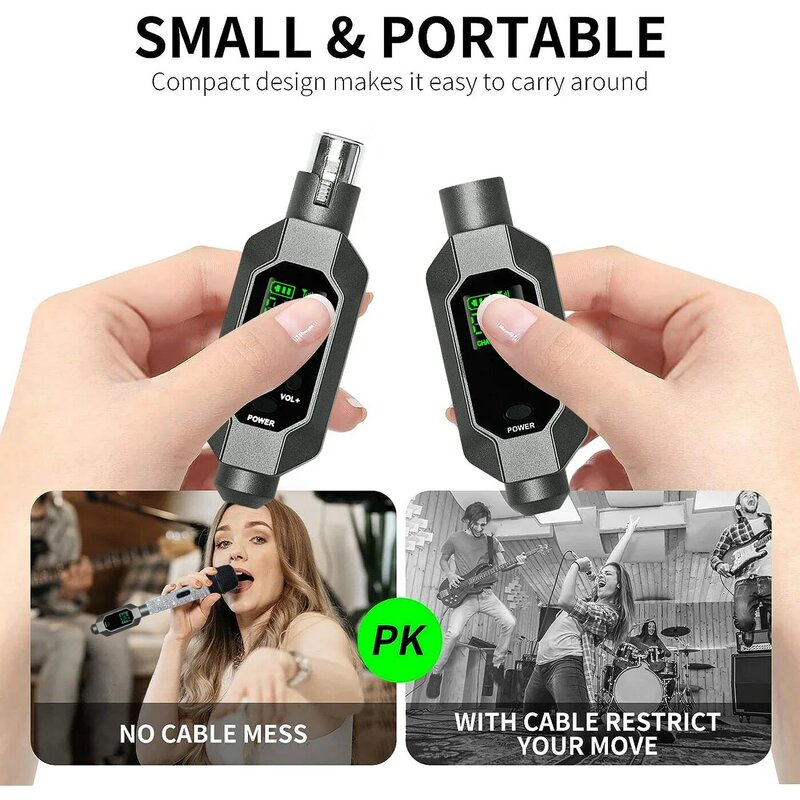 Wireless Microphone Converter XLR Transmitter and Receiver Microphone Wireless System for Dynamic Microphone for wired Mic
