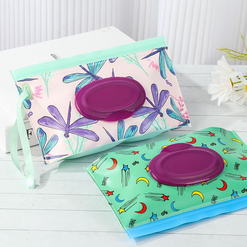 Fashion Portable Baby Product Carrying Case Snap-Strap Cosmetic Pouch Wet Wipes Bag Tissue Box Stroller Accessories