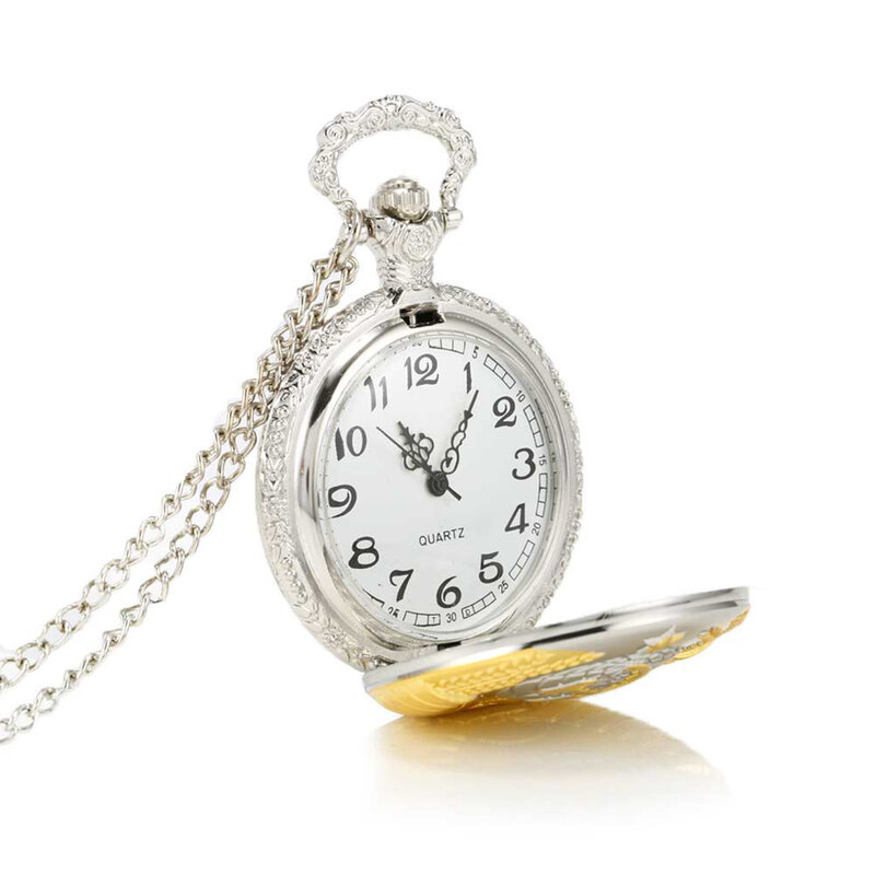 Reloj de bolsillo con patrón del Partido Comunista para hombre y mujer, reloj con números Vintage, fácil de leer, regalo, DIN889