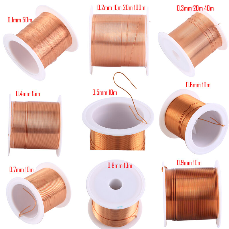 Bobina de alambre de cobre esmaltado, alambre magnético de cobre esmaltado, 0,2mm, 0,3mm, 0,4mm, 0,5mm, 0,6mm, 0,7mm, 0,8mm, 1,20mm