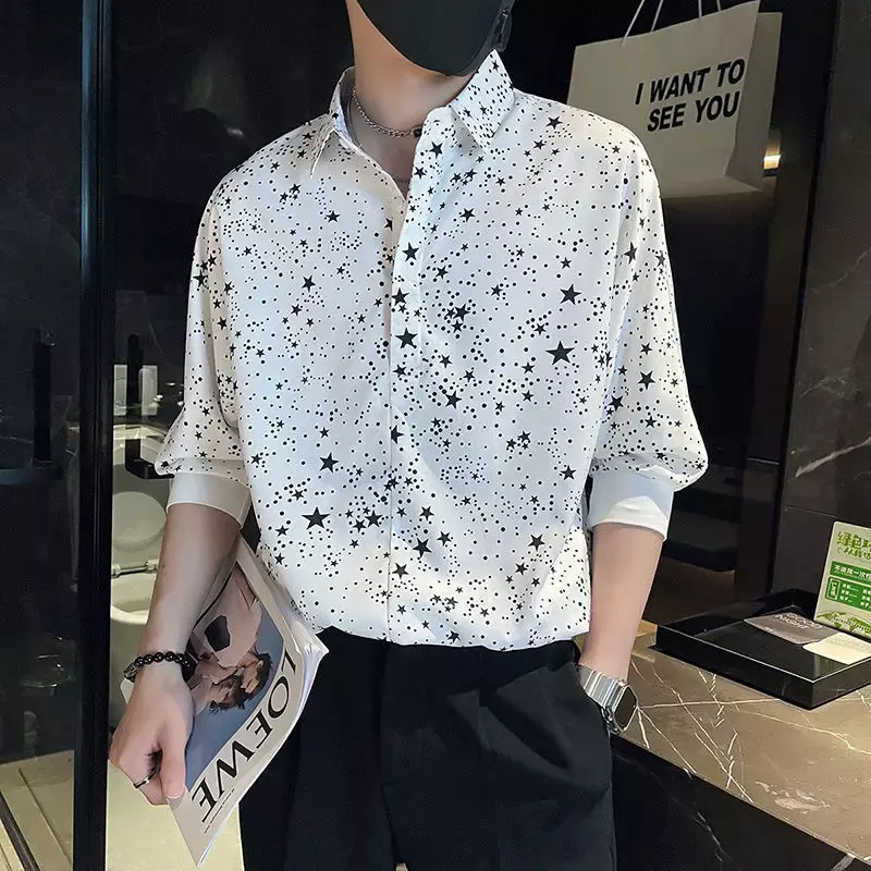 Mannelijke Shirts Grafisch Oversized Met Mouwen Heren Shirt Zomer Knoop Up Nieuw In Tops Social Fashion 2024 Cool Slim Fit Hipster