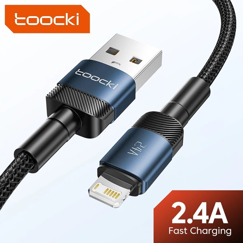 Toocki 2.4A kabel USB dla iPhone 14 13 12 11 Pro Max Mini Xs Xr X 8 iPad MacBook szybkie ładowanie kabel błyskawicy kabel danych