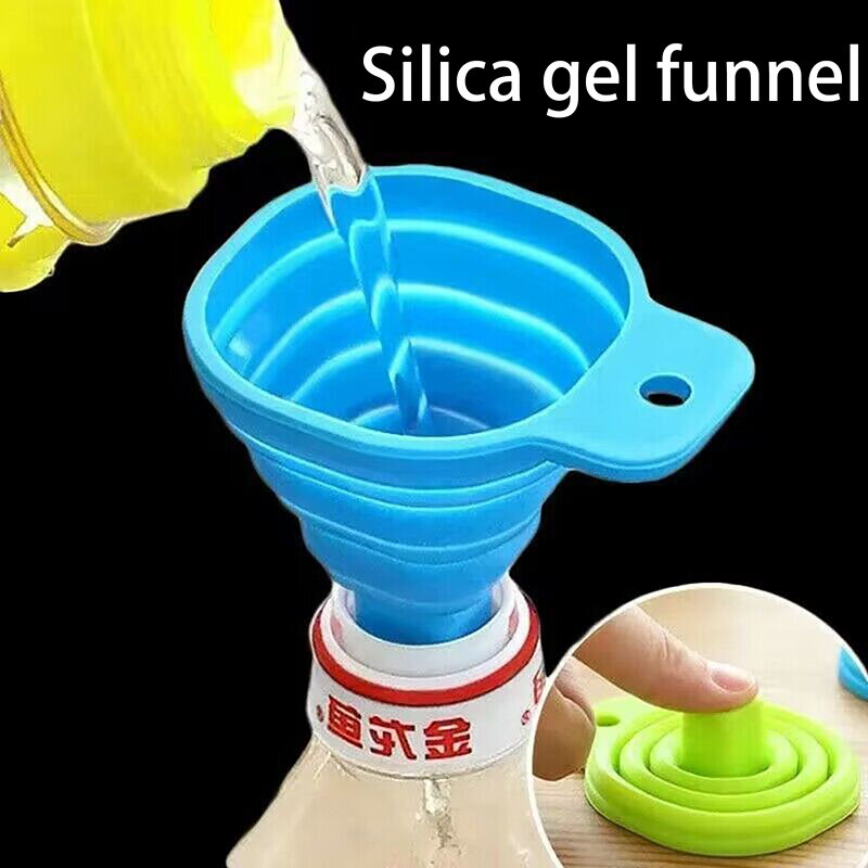 1/3Pcs Foldable Funnel Silicone Collapsible Funnel Portable Funnels For Fuel Hopper Collapsible Beer/ Oil Funnels Kitchen Tools
