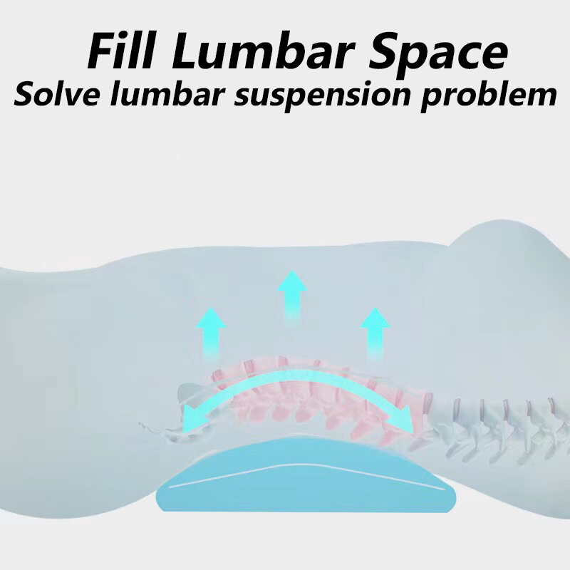 Almohada de soporte lumbar, almohada de espuma viscoelástica de soporte para dormir en la cama Cojín de soporte de cintura para aliviar el dolor de espalda baja