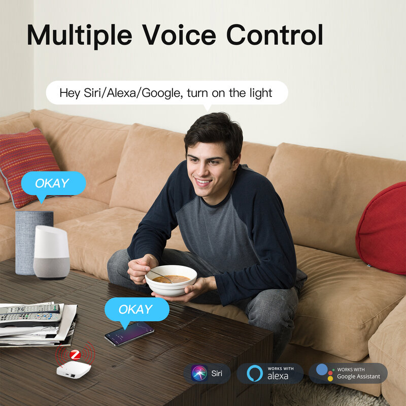 Moes Smart Zigbee Hub Werken Met Homekit Bedrade Gateway Afstandsbediening Smart Home Brug Voice Control Via Siri