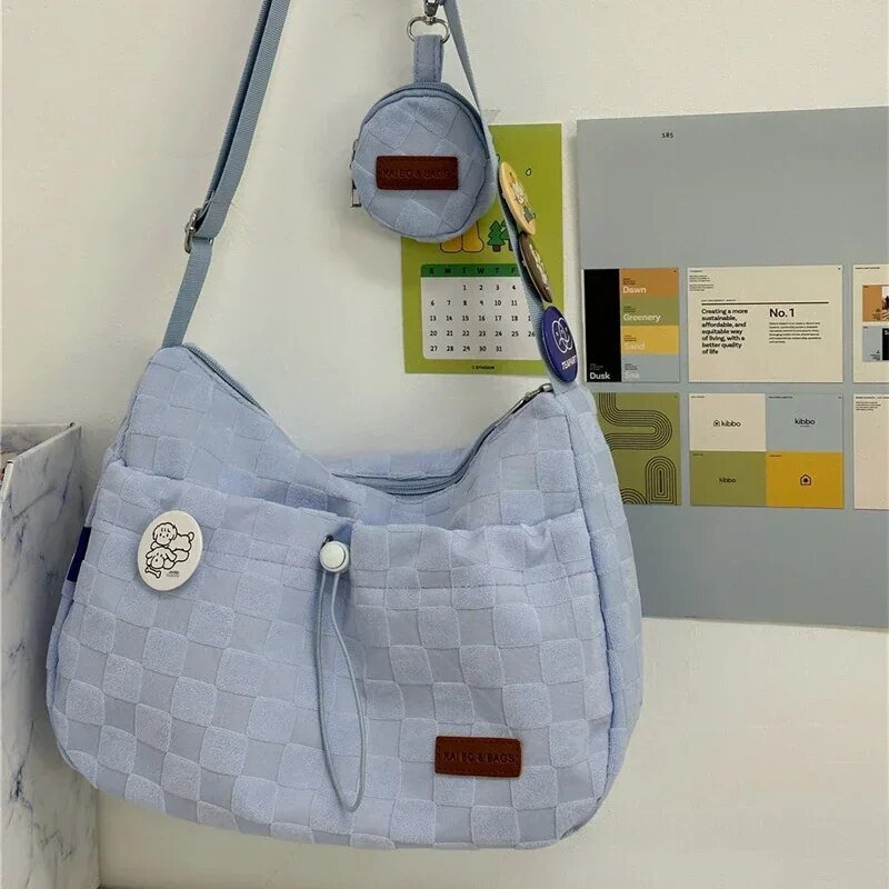 Симпатичная кавайная сумка на плечо, Подарочная сумка через плечо, школьная сумка в японском стиле Харадзюку, Вельветовая сумка, японская сумка, подарок для нее