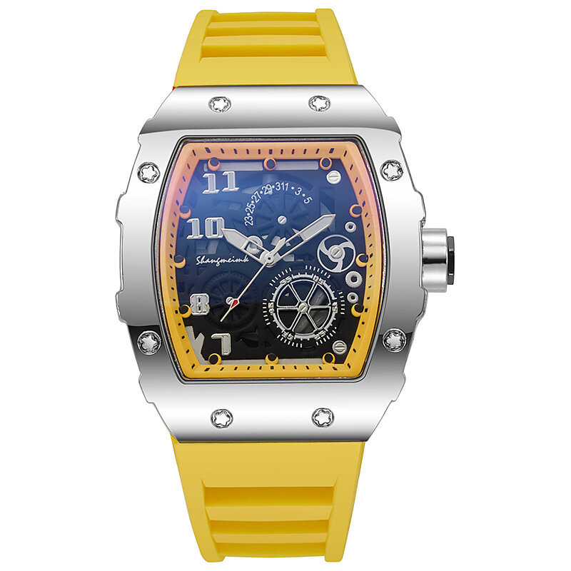 Luxo Silicone Casual Quartz Watch para homens e mulheres, Top, relógios de geléia, relógios de pulso masculinos, relógio presentes, nova moda