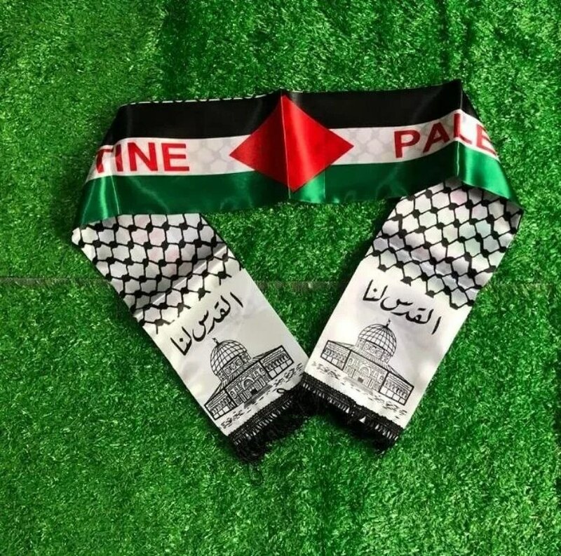Mode Palestijn Sjaal Kleurrijke Palestijnse Vlag Sjaal Hangende Hals Bruiloft Decoratie Maat 14Cm * 130Cm