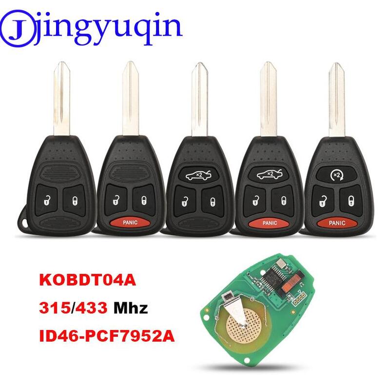 Jingyuqin KOBDT04A ID46 315/433 Mhz مفتاح السيارة عن بعد ل دودج رام جيب قائد كومباس جراند شيروكي ليبرتي رانجلر كرايسلر