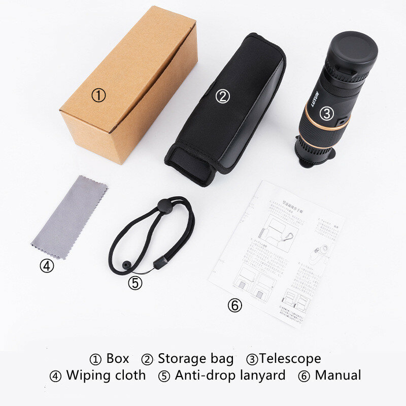 Monoculars High Power HD 10-30X45 Variable Magnification Telescopic Telescope for Handheld Mobile Phone Photography