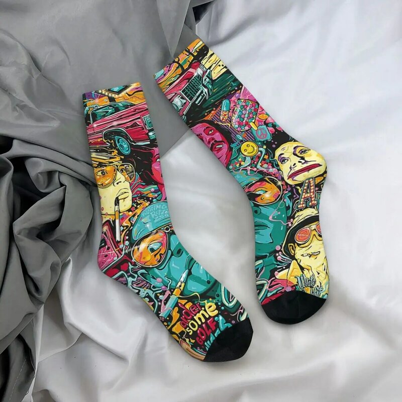 Fear And Loathing In Las Vegas Art Socks Harajuku Sweat Absorbing Stockings All Season Long Socks Accessories for Unisex Gifts