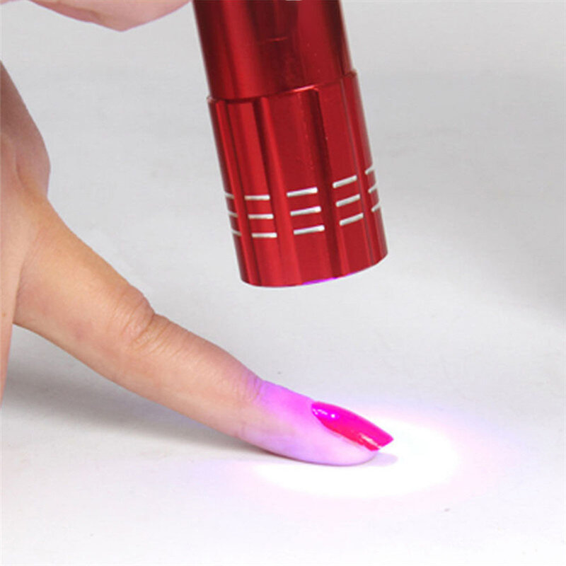 1Pc Nail Dryer Mini 9 LED Lights Flashlight UV Lamp Portable Nail Gel Mask Fast Drying Manicure Tool