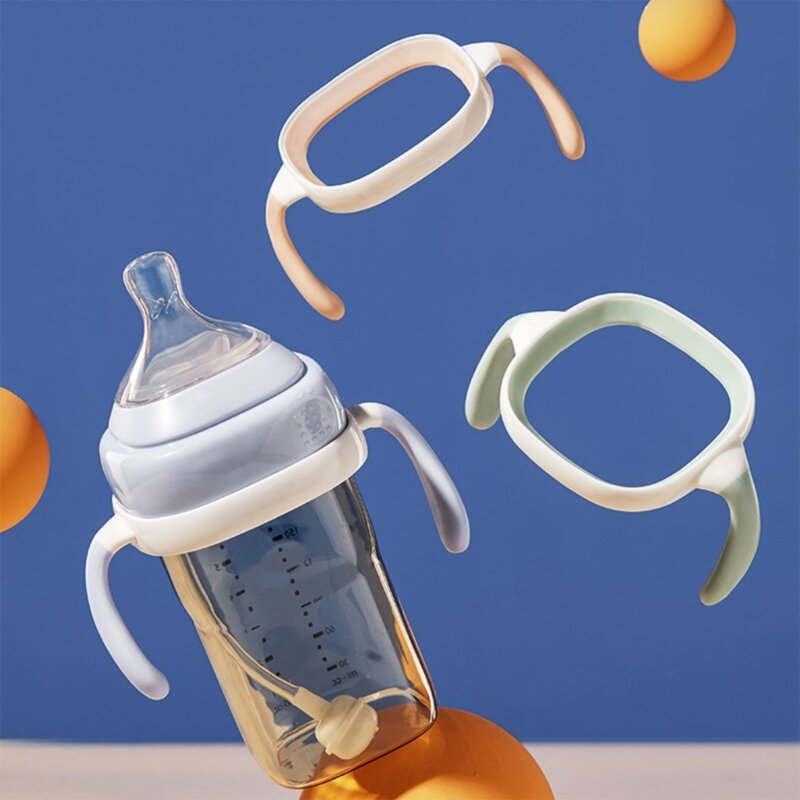 Botella de alimentación con mango cuadrado, mango ligero de fácil agarre para bebé de 6M + QX2D