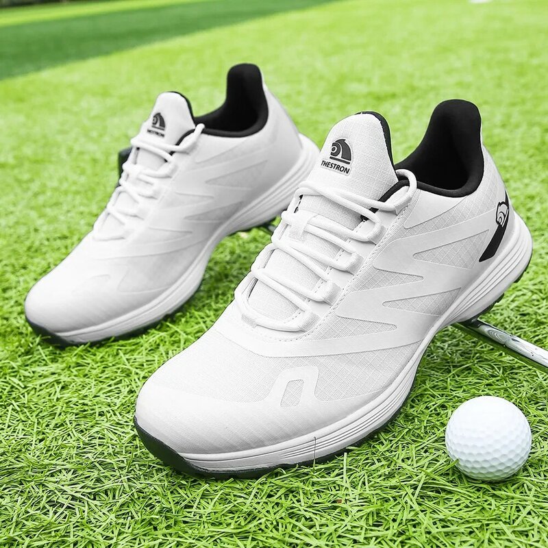 รองเท้ากอล์ฟระบายอากาศได้ดีสำหรับผู้ชายรองเท้าผ้าใบกอล์ฟกอล์ฟน้ำหนักเบาใหม่
