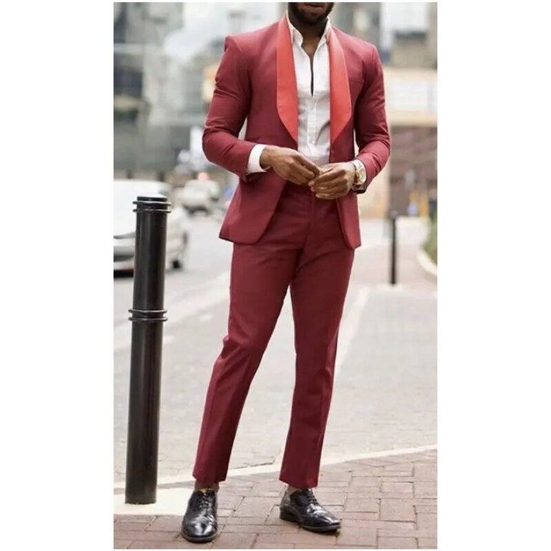 Summer Mens Suits Shawl Lapel trajes de hombre Wedding Groom Blazer Terno Masculino Business Tailor Male Clothing Jacket+Pant