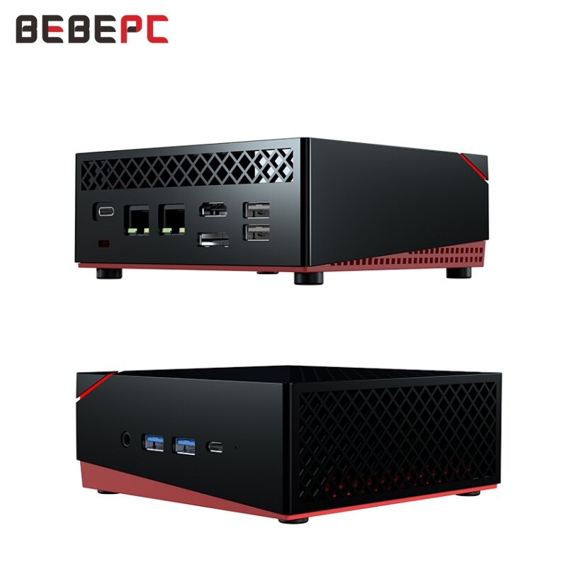 Bepc คอมพิวเตอร์ขนาดเล็ก AMD Ryzen 5 4500U 32G RAM 2 * DDR4 3200MHz NVMe 2280 SSD 2 * LAN 2.5g AX200 RZ608 WIFI 4K 1 * SATA 1 * M.2เกมประมวลผล