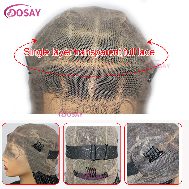Dosay 36 Inch Goddess Box Larger Twist Full Lace Frontal Wig Synthetic Braided Wigs Faux Locs Box Braided Wigs For Black Women