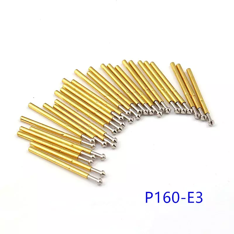 P160 Series Brass Spring Test Probe com diâmetro de agulha niquelado, PCB eletrônico, 100pcs por saco