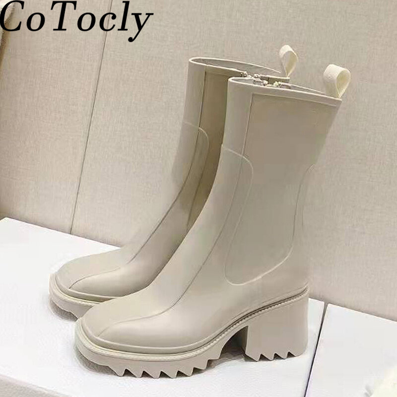 Sapatos de chuva mulher botas de chuva sapatos de chuva de borracha à prova dwaterproof água botas de chuva