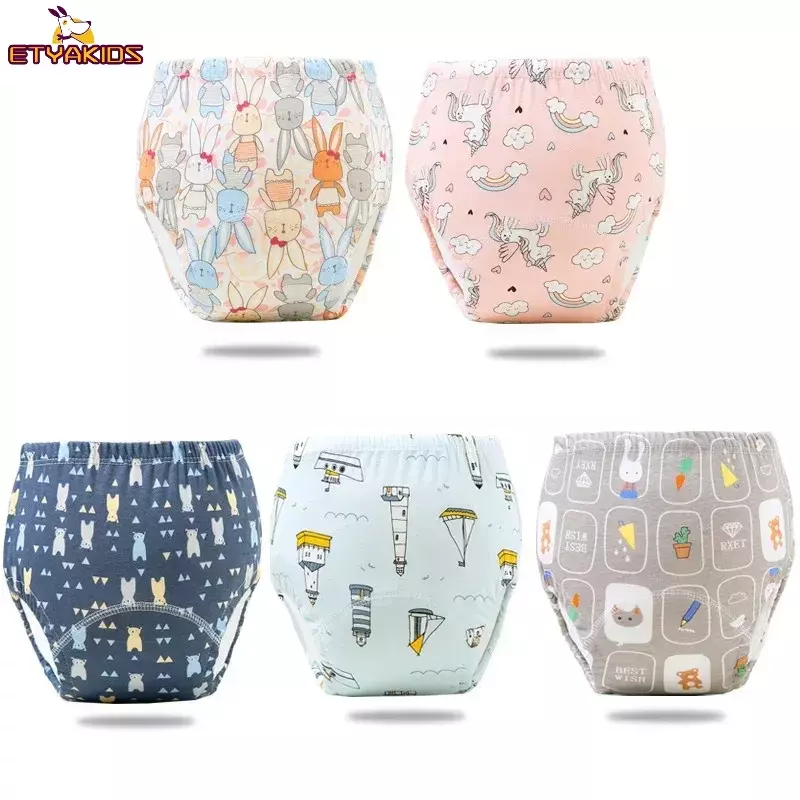 Infant Baby Training Pant Washable Reusable Soft Cotton Cloth Diaper for Toddler Boy Girl Spring Summer Breathable Diaper Nappy