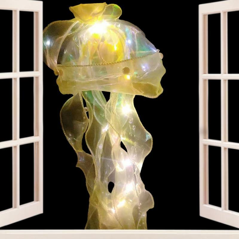 Led Jellyfish Lantern Colorful Jelly Fish Light Lamp Colorful Jellyfish Lamp Jelly-Fish Shape Light Decors Lantern Decorations