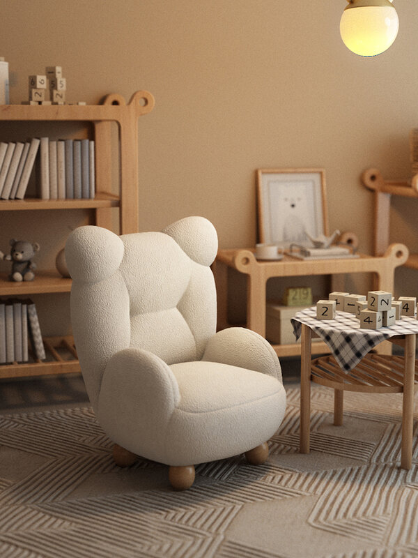 ソファと椅子漫画子羊カシミヤアームチェア背もたれ子供の椅子リビングルームの家具デザイン北欧の小さなソファ