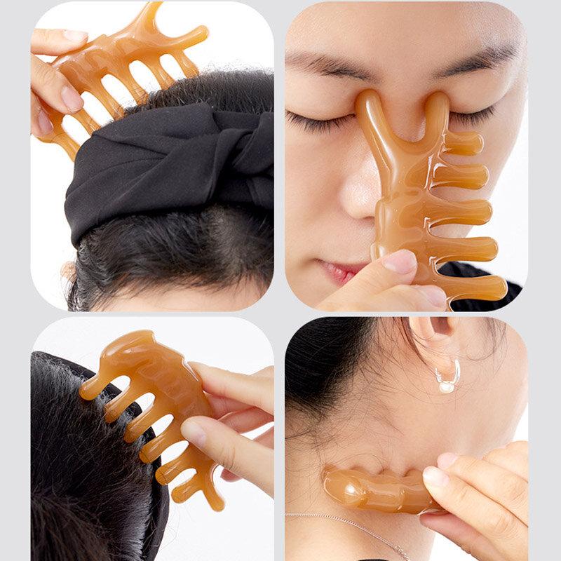 Lifting twarzy Guasha żywica skrobanie masaż twarzy skrobak oko SPA masaż płyta zmniejszyć opuchliznę nos podnoszenia masażer nosa