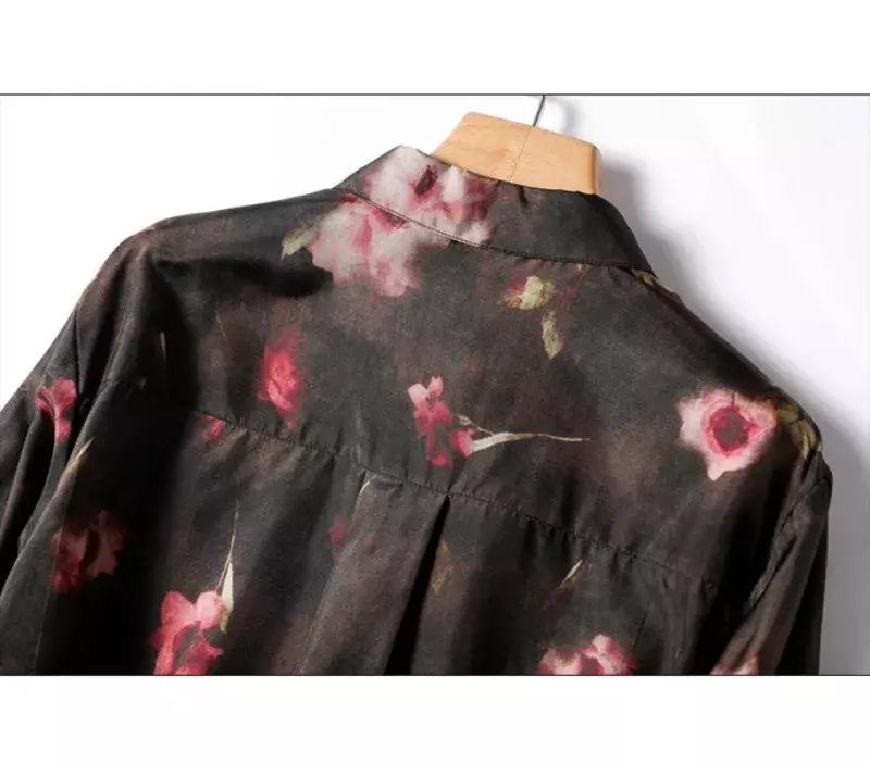 Chiffon Vintage Women's Shirts Spring/summer Prints Blouses Loose Long Sleeves Women Tops Fashion Clothing YCMYUNYAN